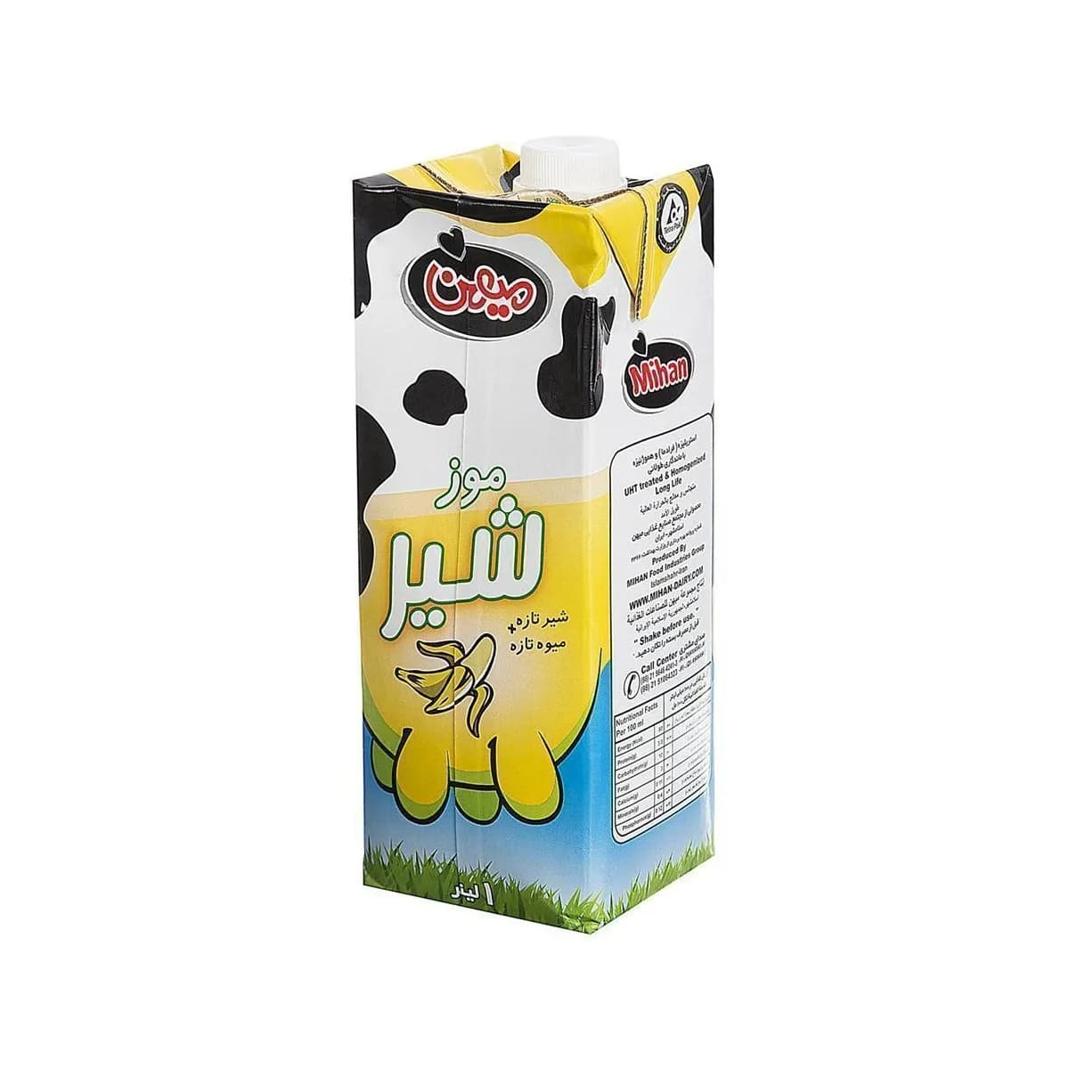 شیر موز میهن پاکتی 1لیتر