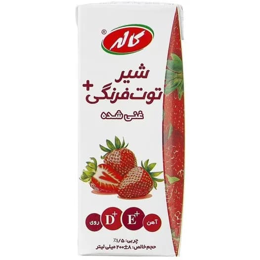 شیر توت فرنگی کاله پاکتی 200میل