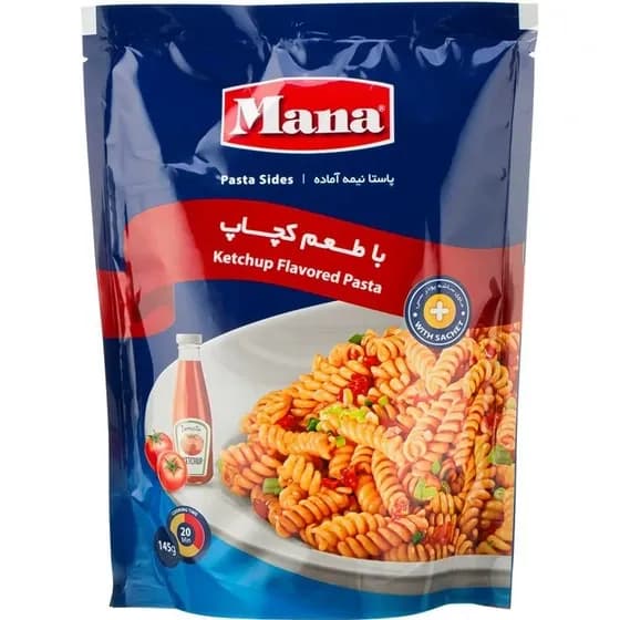 پاستا نیمه اماده مانا با طعم کچاپ 145گرم