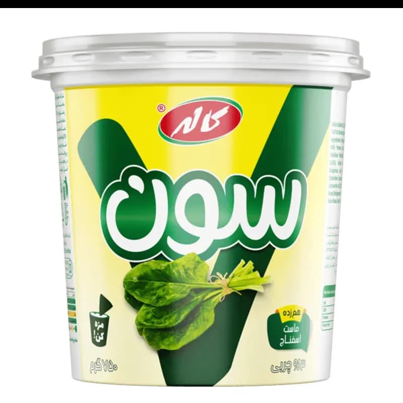 ماست طعمدار کاله اسفناج 750گرم