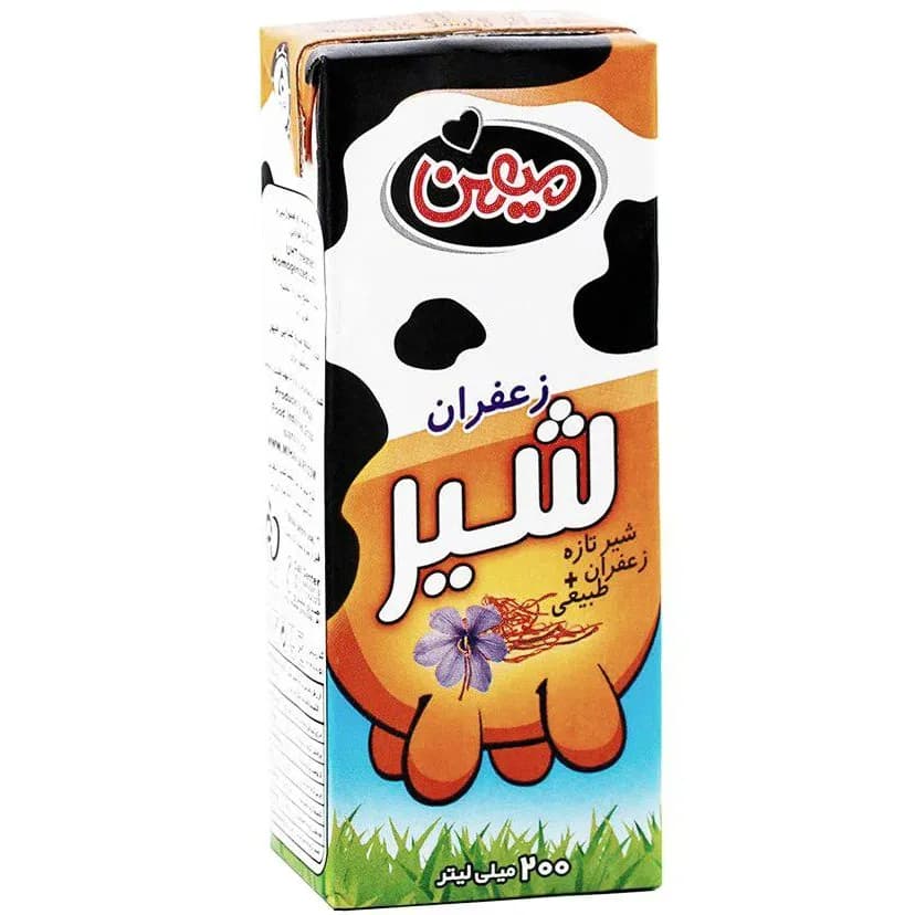 شیر زعفران میهن پاکتی 200میل