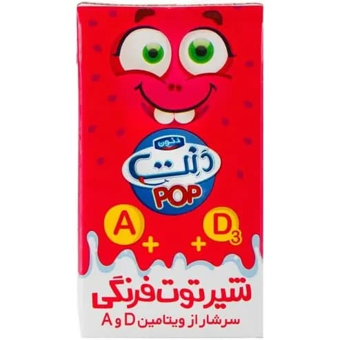شیر توت فرنگی دنت پاکتی 125میل