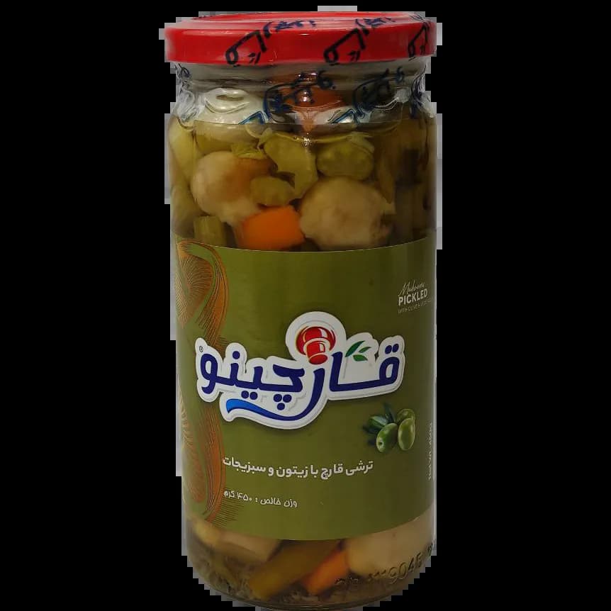 ترشی قارچ با زیتون و سبزیجات قارچینو 450گرم