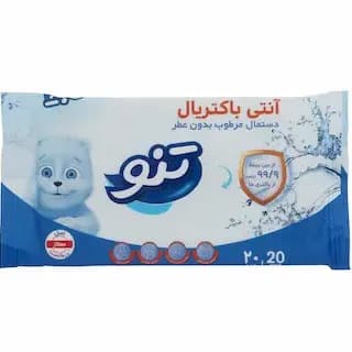 دستمال مرطوب بهداشتی تنو انتی باکتریال 60برگ